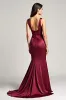 Mermaid Burgundy Spaghetti Straps Bridesmaid Dress sold by Zapaka