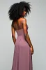 Grey Purple Halter Sheath Long Formal Dress with Slit sold by Zapaka
