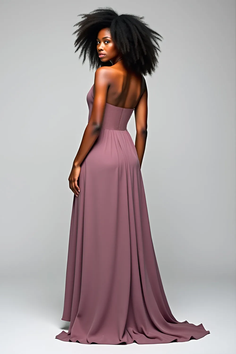 Grey Purple Halter Sheath Long Formal Dress with Slit sold by Zapaka product image thumbnail 2
