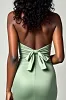 Dusty Sage Matte Satin Mermaid Strapless Long Prom Dress sold by Zapaka