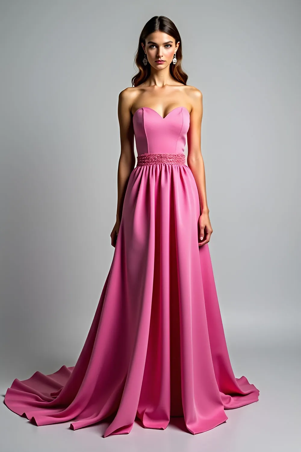 Fuchsia A Line Strapless Ruched Prom Dress sold by Zapaka product image thumbnail 3