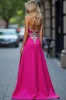 Appliques Fuchsia Strapless Sheath Prom Dress with Slit sold by Zapaka