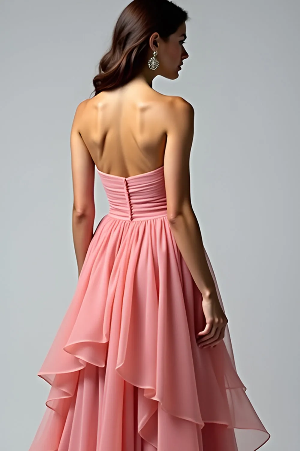 Dusty Rose Sweetheart Ruffled Prom Dress sold by Zapaka product image thumbnail 5