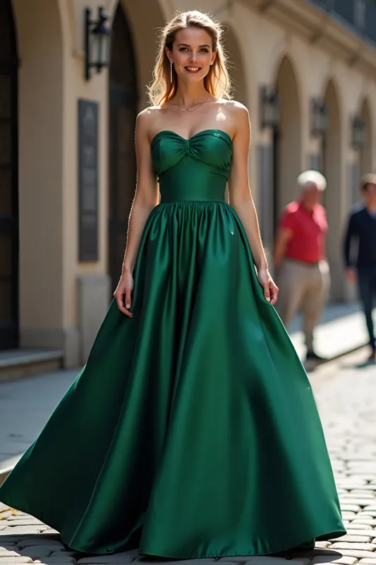 Elegant Dark Green Sweetheart Long A Line Prom Dress sold by Zapaka