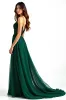 A Line Dark Green Spaghetti Straps Long Wedding Guest Dress sold by Zapaka