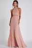 Sparkly Pink Sheath Beaded Halter Long Formal Dress sold by Zapaka
