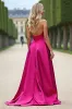 Fuchsia Strapless A Line Prom Dress With Slit sold by Zapaka