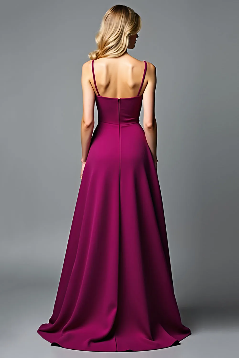 Dark Purple Irregular A Line Spaghetti Straps Formal Dress sold by Zapaka product image thumbnail 2