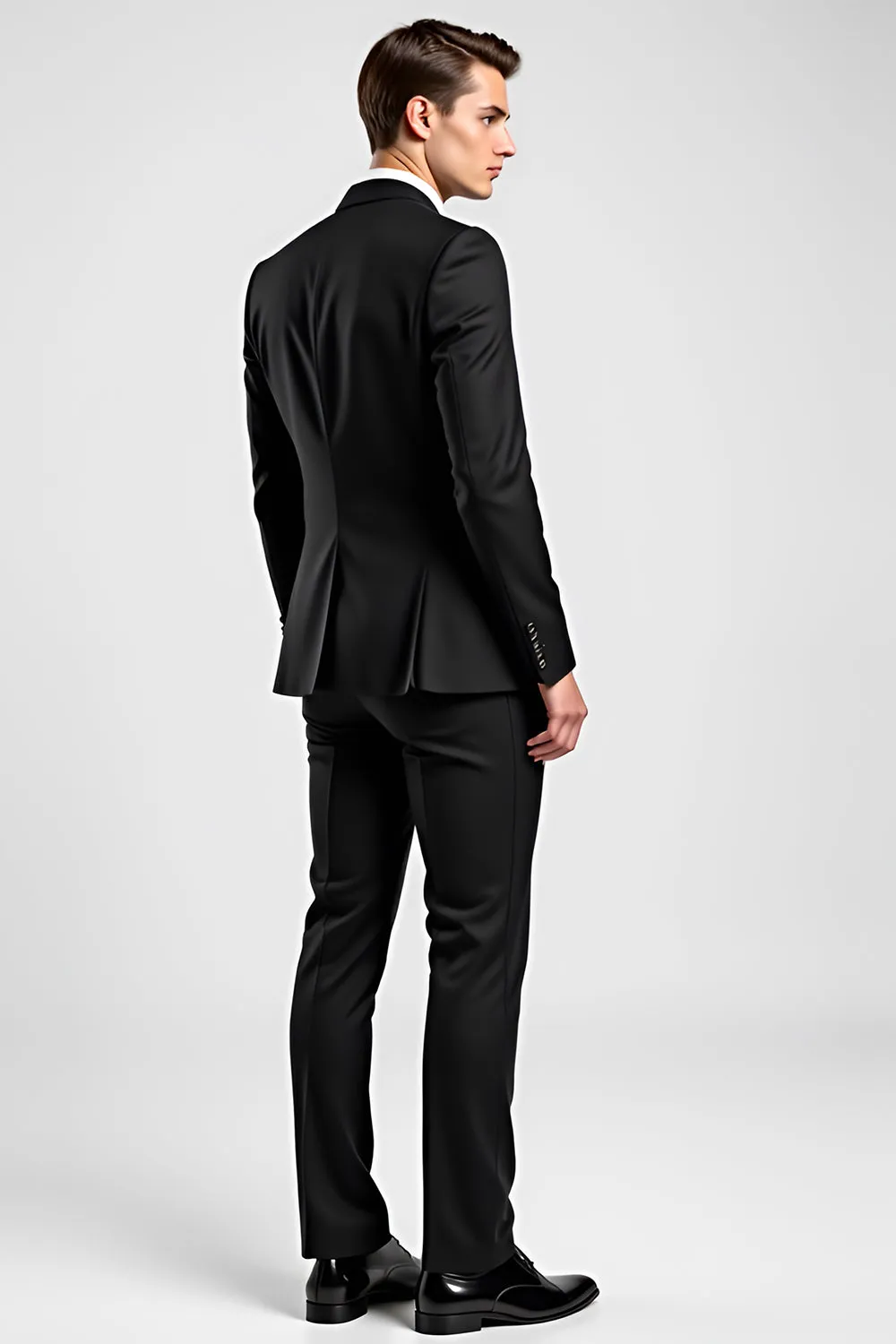 Single Breasted Black 2 Pieces Peak Lapel Men's Suits sold by Zapaka product image thumbnail 2