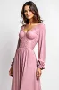 Dusty Rose A Line V-Neck Chiffon Lace Mother of the Bride Dress sold by Zapaka