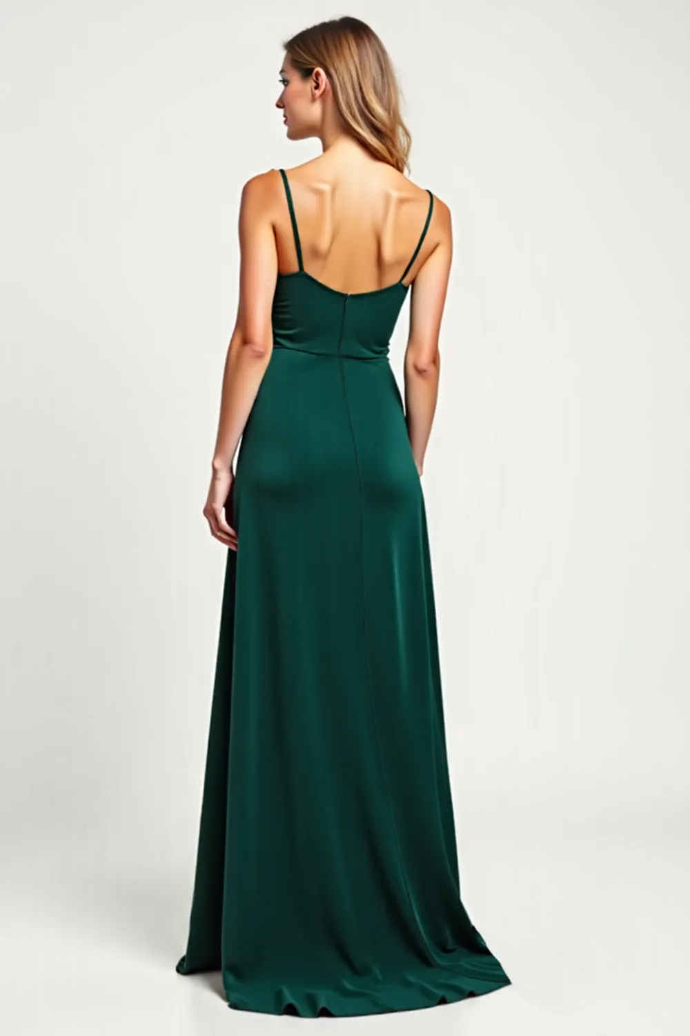 Pine A Line Spaghetti Straps Bridesmaid Dress sold by Zapaka product image thumbnail 3