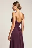 A Line Ruched Purple Bridesmaid Dress with Slit sold by Zapaka