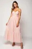 Blush A Line Strapless Ruched Chiffon Long Bridesmaid Dress sold by Zapaka
