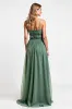 Eucalyptus A Line Chiffon Bridesmaid Dress with Slit sold by Zapaka