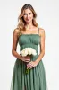 Eucalyptus A Line Chiffon Bridesmaid Dress with Slit sold by Zapaka
