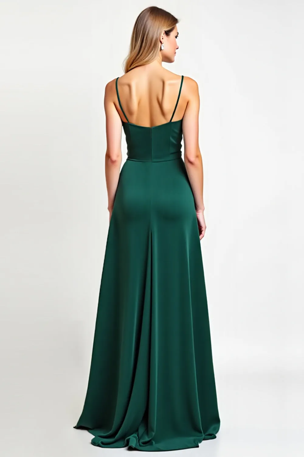Pine Spaghetti Straps A Line Bridesmaid Dress sold by Zapaka product image thumbnail 2