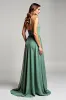 Ruched Spaghetti Straps Eucalyptus A Line Bridesmaid Dress sold by Zapaka