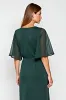 Pine Sheath Scoop Half Sleeves Chiffon Mother of the Bride Dress with Appliques sold by Zapaka