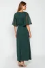 Pine Sheath Scoop Half Sleeves Chiffon Mother of the Bride Dress with Appliques sold by Zapaka