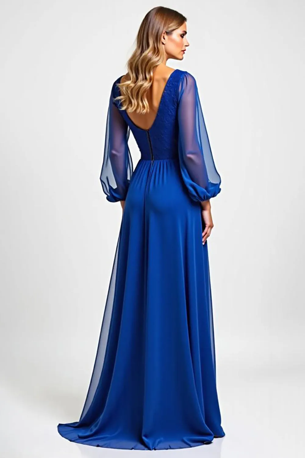 Sparkly Royal Blue Long Sleeve Sequin Mother Of The Bride Dress sold by Zapaka product image thumbnail 2