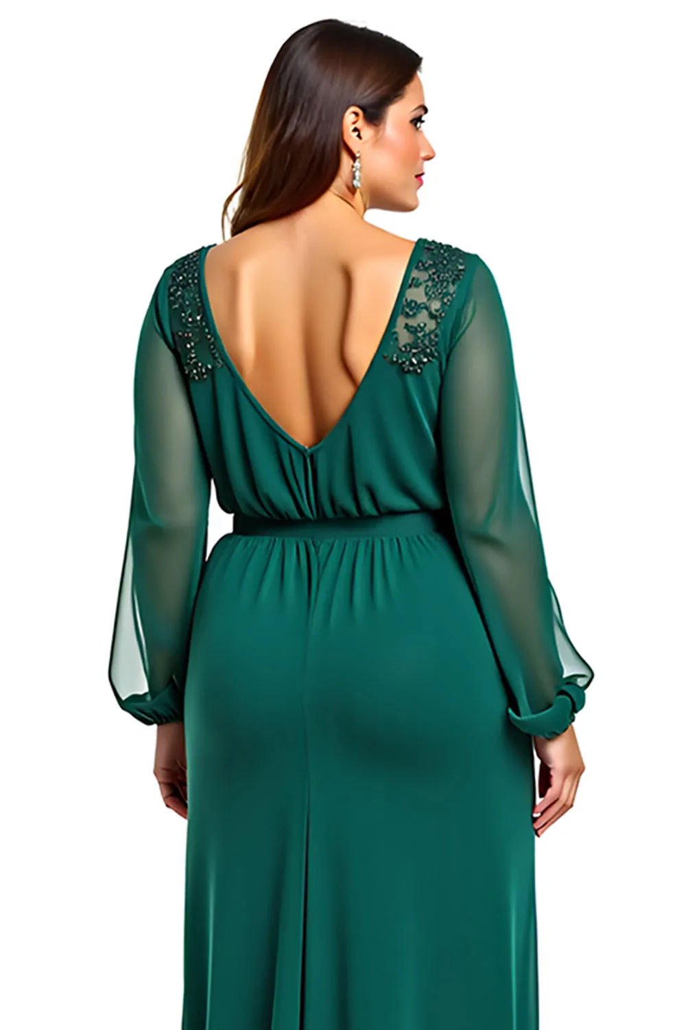 Dark Green Sheath Chiffon Mother of the Bride Dress sold by Zapaka product image thumbnail 5