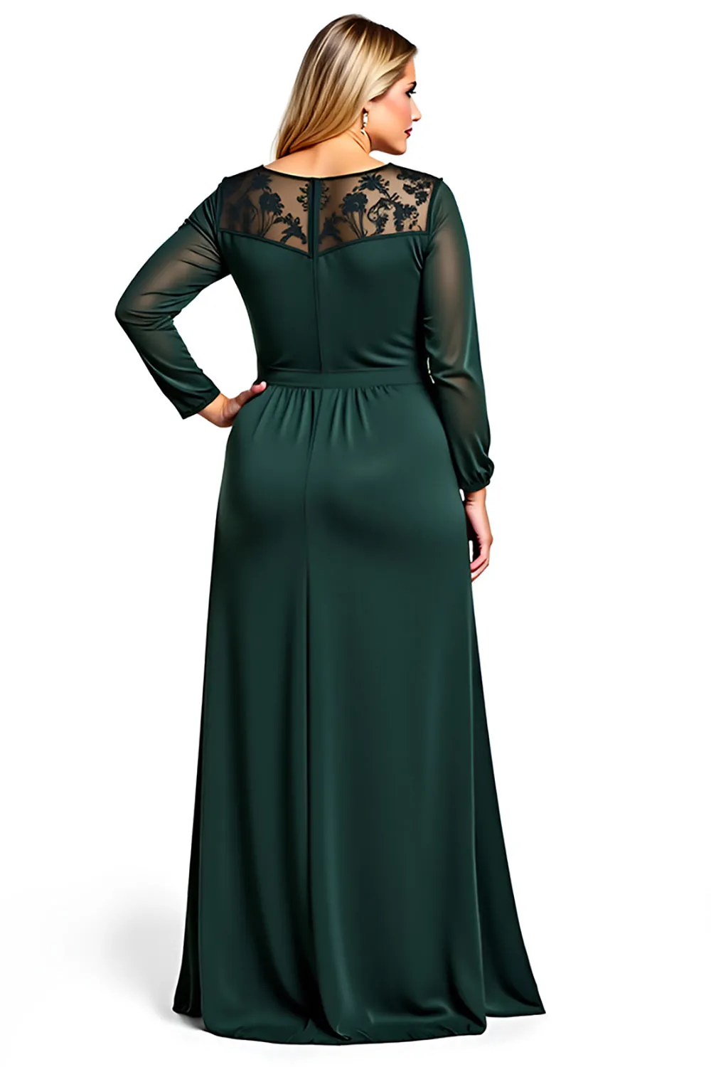 Pine Sheath Satin Lace Mother of the Bride Dress sold by Zapaka product image thumbnail 2