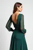 Pink Sheath Long Sleeves Chiffon Mother of the Bride Dress with Beading sold by Zapaka