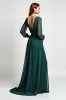Pink Sheath Long Sleeves Chiffon Mother of the Bride Dress with Beading sold by Zapaka