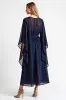 Navy A Line V-Neck Chiffon Mother of the Bride Dress sold by Zapaka