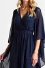 Navy A Line V-Neck Chiffon Mother of the Bride Dress sold by Zapaka