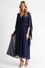 Navy A Line V-Neck Chiffon Mother of the Bride Dress sold by Zapaka