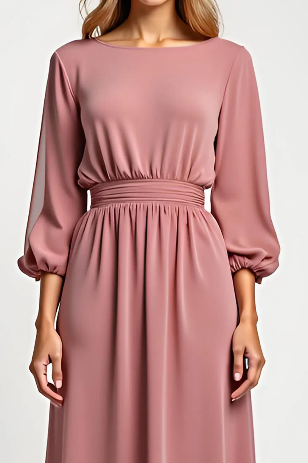 Blush A Line Chiffon 3/4 Sleeves Mother of the Bride Dress sold by Zapaka product image thumbnail 3