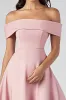Off The Shoulder Pink A Line Satin Formal Dress sold by Zapaka