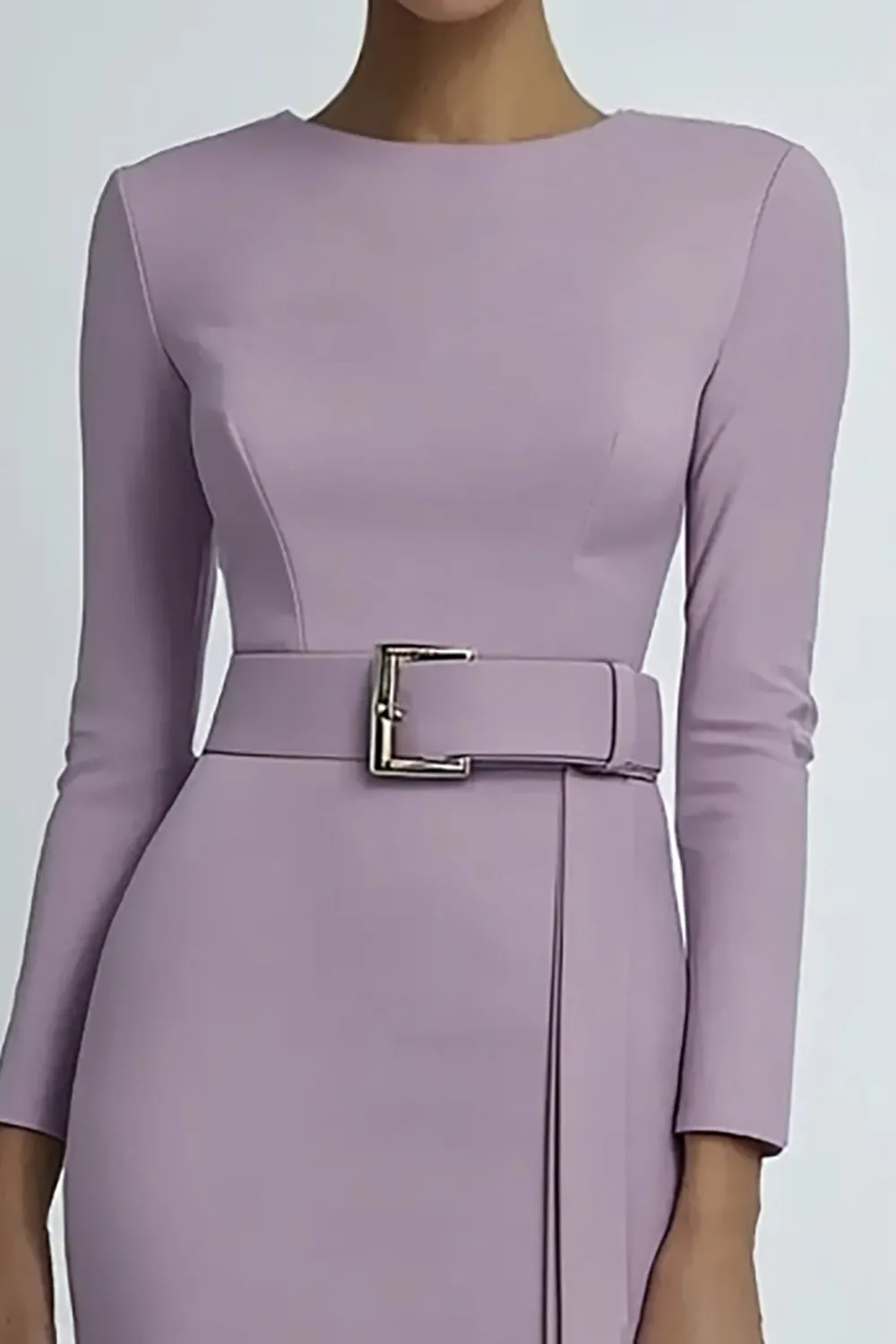 Lilac Bodycon Short Formal Dress with Long Sleeves sold by Zapaka product image thumbnail 2