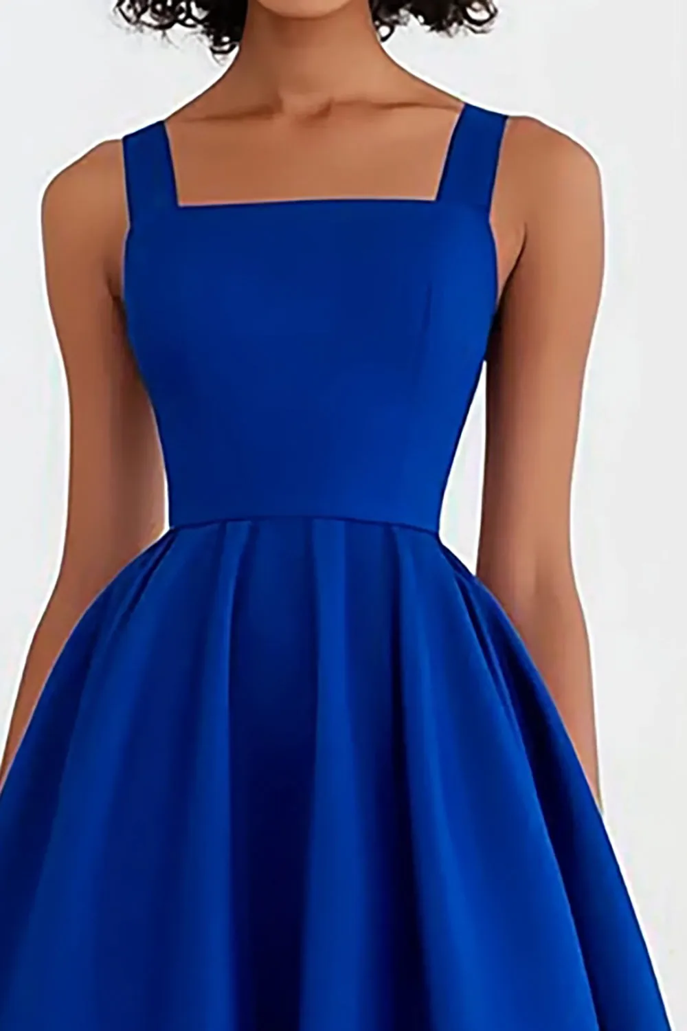 Royal Blue Square Neck Ruched Midi Formal Dress sold by Zapaka product image thumbnail 2