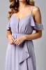 A Line Spaghetti Straps Long Lilac Formal Dress With Ruffles sold by Zapaka