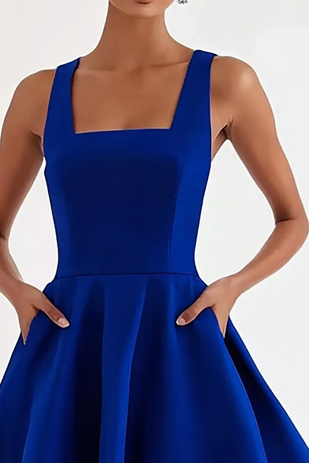 Royal Blue A Line Square Neck Formal Dress sold by Zapaka product image thumbnail 2