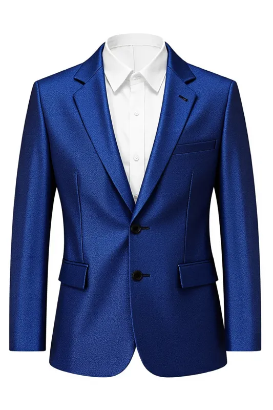 Men's Royal Blue Double Breasted 2 Pieces Notched Lapel Prom Suits sold by Zapaka