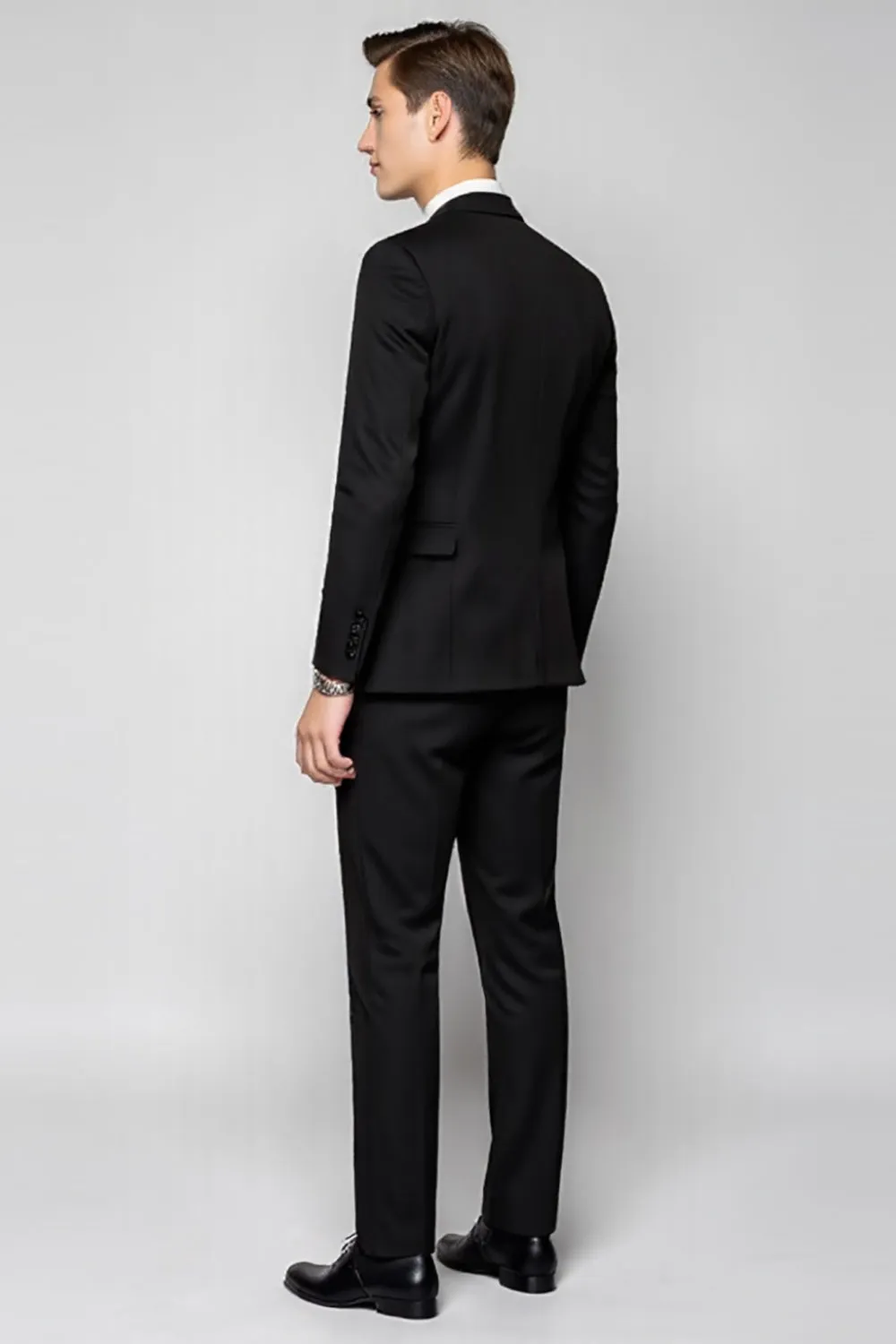 Black Notched lapel 3-Piece Single Breasted Men's Formal Suits sold by Zapaka product image thumbnail 2