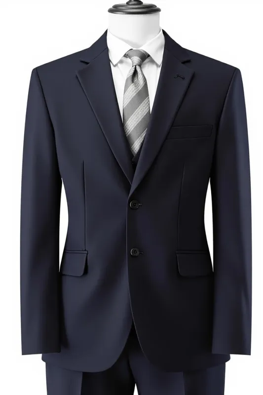 Dark Purple Notched Lapel 3 Pieces Slim Fit Groomsmen Suits sold by Zapaka