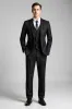 Black Printed Notched Lapel 3 Pieces Men's Suits sold by Zapaka