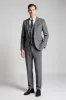 Grey Notched Lapel Plaid 3 Piece Men's Formal Suits sold by Zapaka
