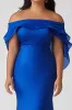 Mermaid Royal Blue Off The Shoulder Plus Long Formal Dress sold by Zapaka