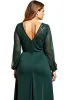 Sheath Pine Round Neck Long Mother Of Bride Dress sold by Zapaka