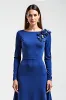 Royal Blue Long Sleeves Sheath Mother Of Bride Dress sold by Zapaka