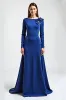 Royal Blue Long Sleeves Sheath Mother Of Bride Dress sold by Zapaka