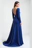 Royal Blue Long Sleeves Sheath Mother Of Bride Dress sold by Zapaka