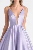 Lilac Spaghetti Straps A Line Long Satin Prom Dress sold by Zapaka