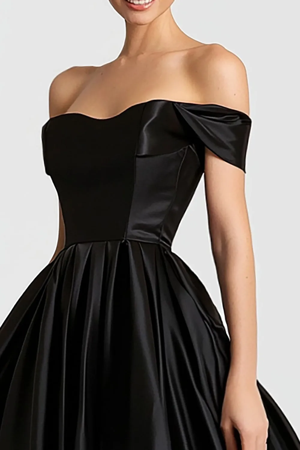 Black High Low A Line Off The Shoulder Prom Dress sold by Zapaka product image thumbnail 2