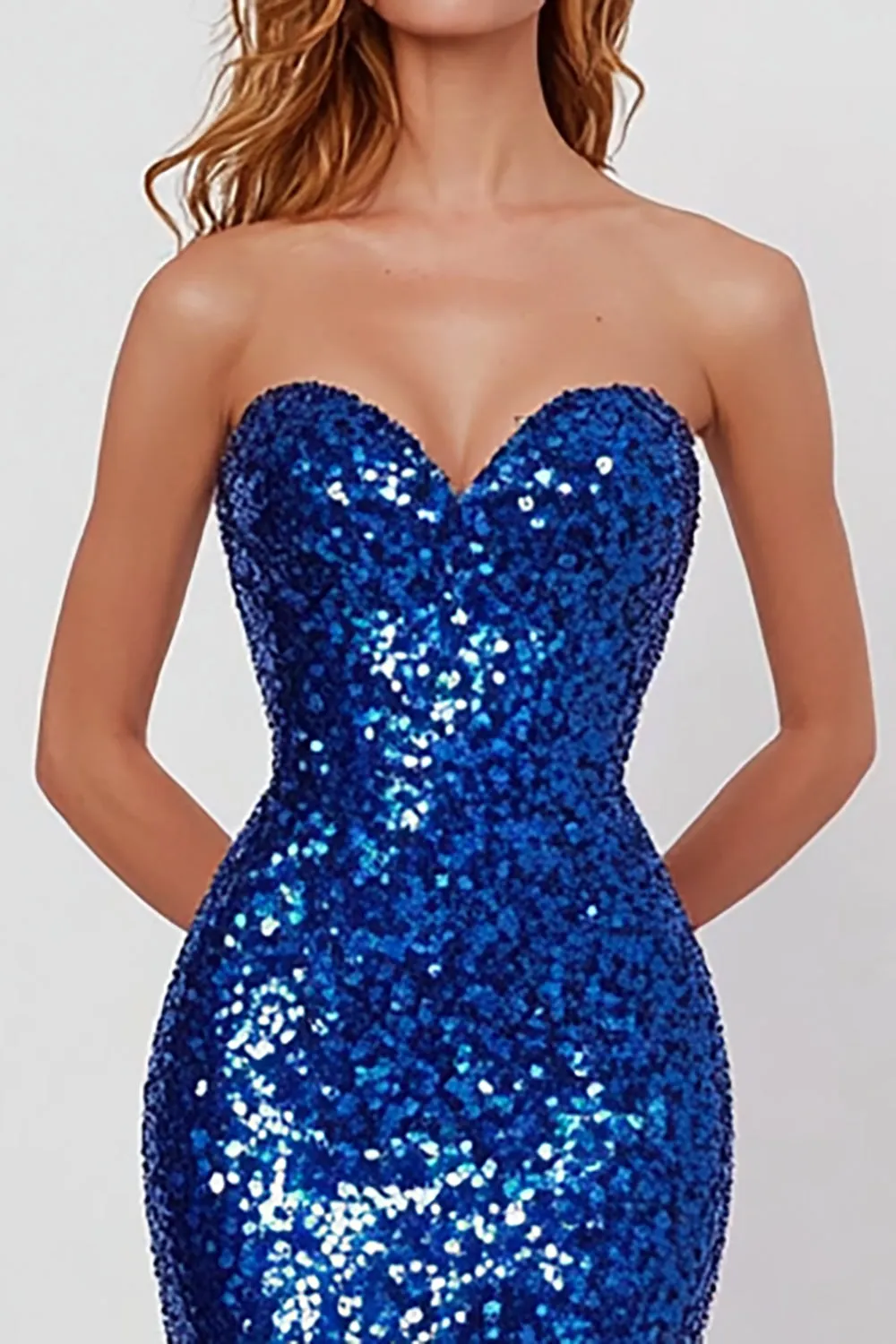 Sparkly Sweetheart Royal Blue Mermaid Long Prom Dress sold by Zapaka product image thumbnail 2